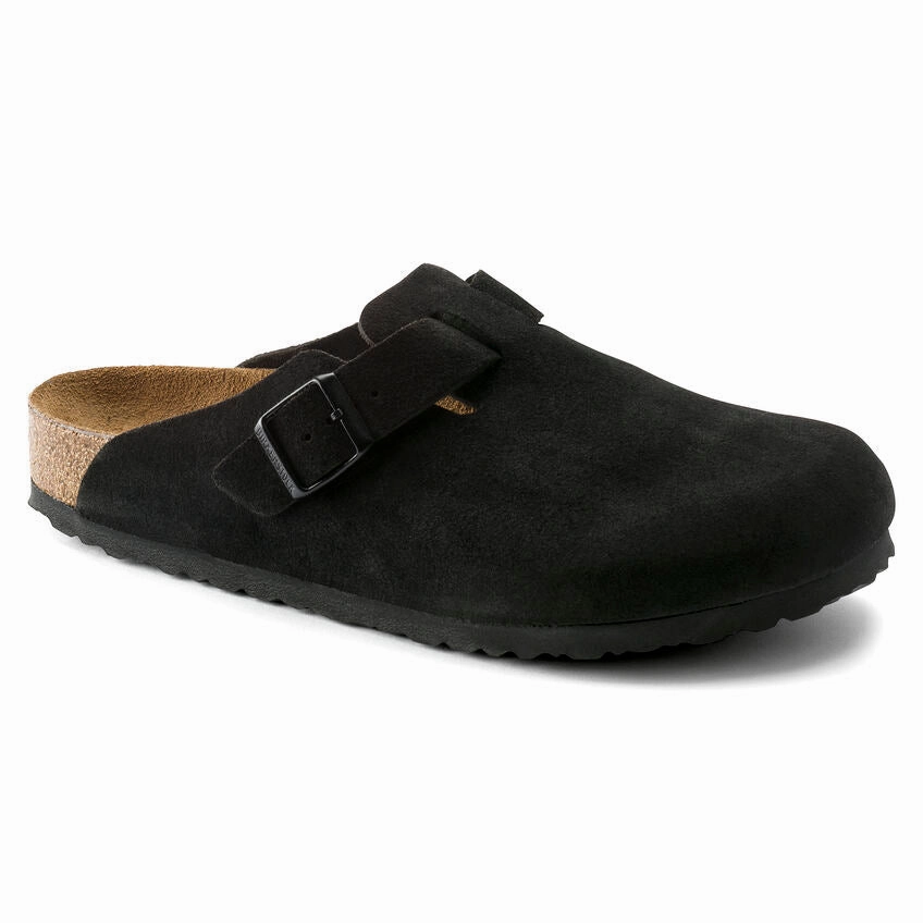 Smile Ease Modern Fashion Birkenstock Boston Soft Footbed - Black Suede