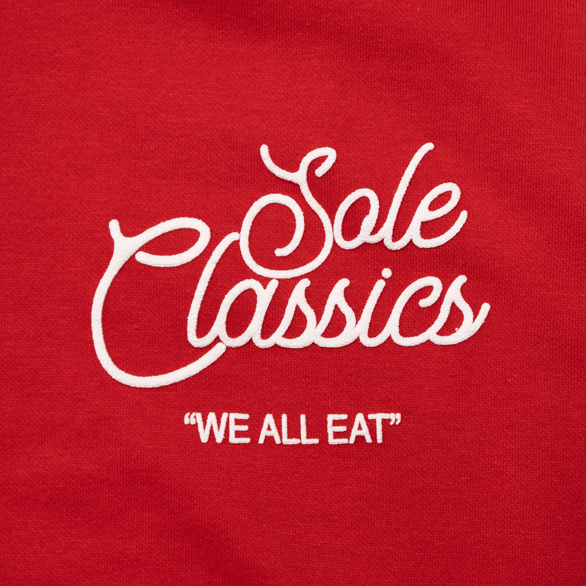 Sole Classics x Mitchell & Ness We All Eat Hoodie 'Red' Slim Fit Contour