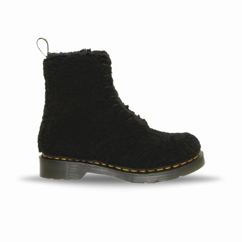 Dr. Martens Women's 1460 Pascal Faux Shearling - Black Lux Borg Stylish Dress Stylish Protection