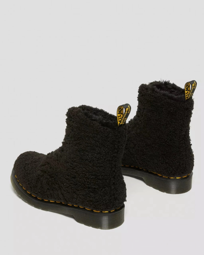 Vintage Soul Dr. Martens Women's 1460 Pascal Faux Shearling - Black Lux Borg