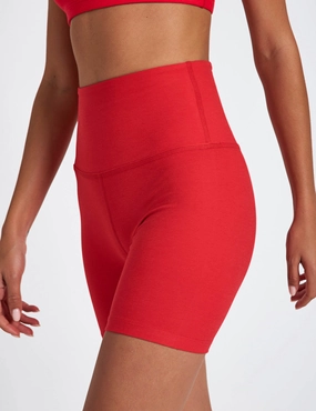 Spacedye Keep Pace 5" Biker Short - Candy Apple Red Heather swim trunks