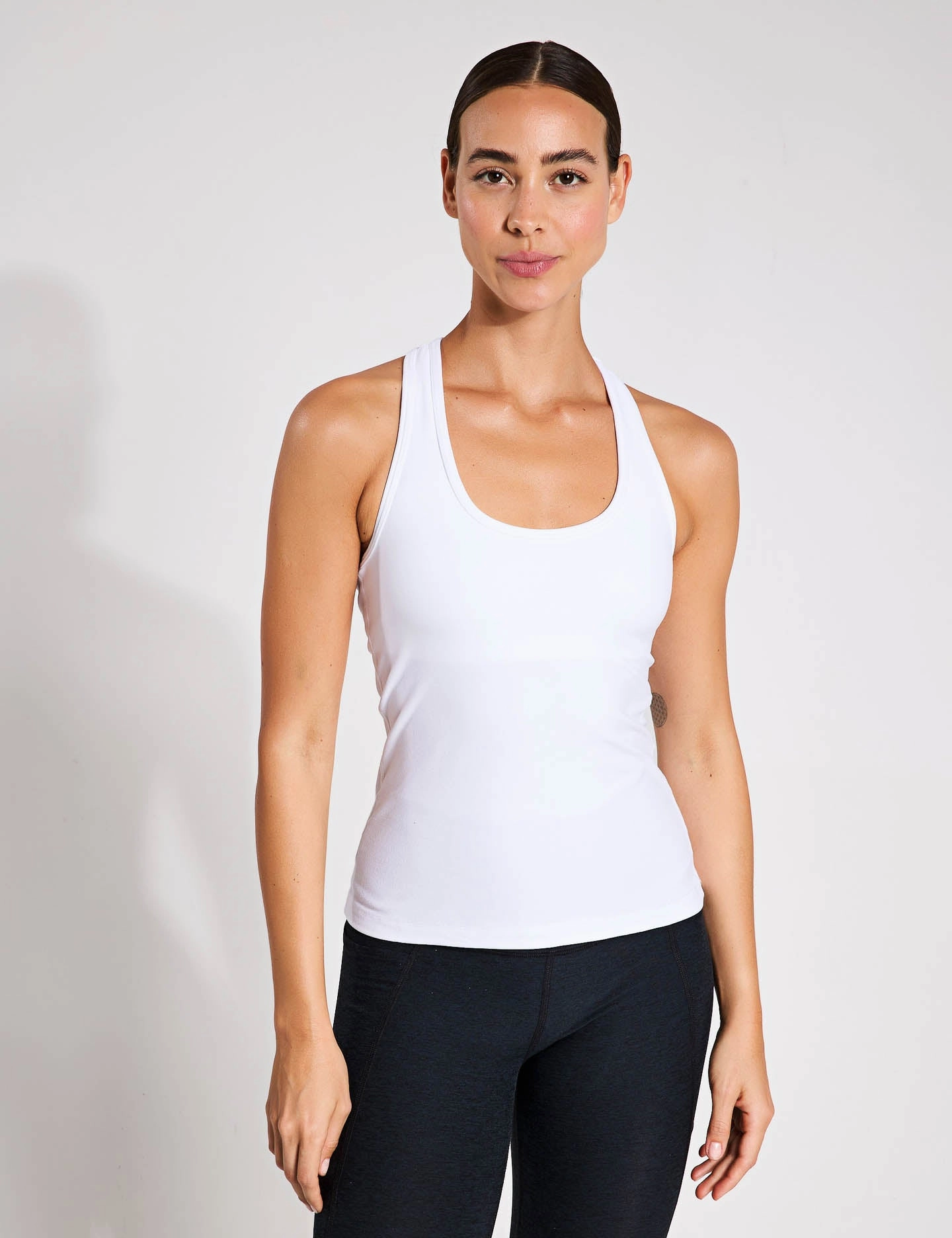 Spacedye Step Up Racerback Tank - Cloud White Quick Evaporate Fabric Efficient