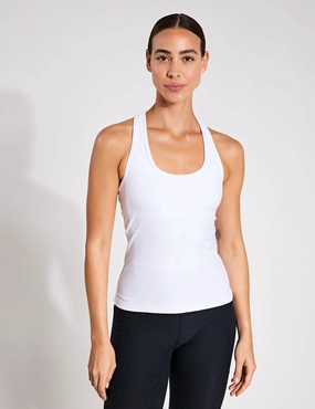 Spacedye Step Up Racerback Tank - Cloud White Quick Evaporate Fabric Efficient