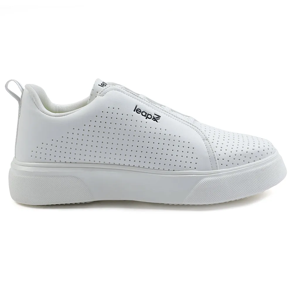 Leap7x Lacing White Casual Sneakers For Men CROATIA-2E By Liberty Agile Response futuristic - design shoes