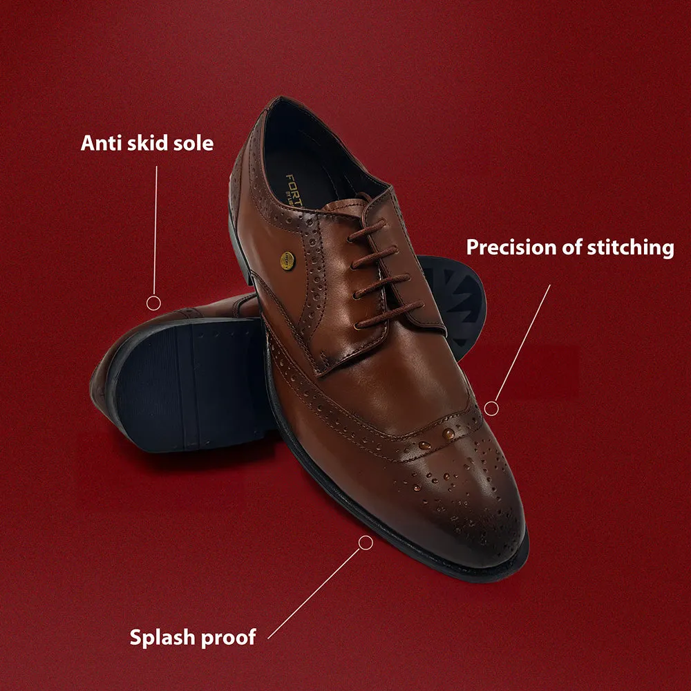 Thermoregulating Interior Flexible Laces Fortune Tan Lacing Formal Oxford Shoes For Men BELGIUM01E By Liberty