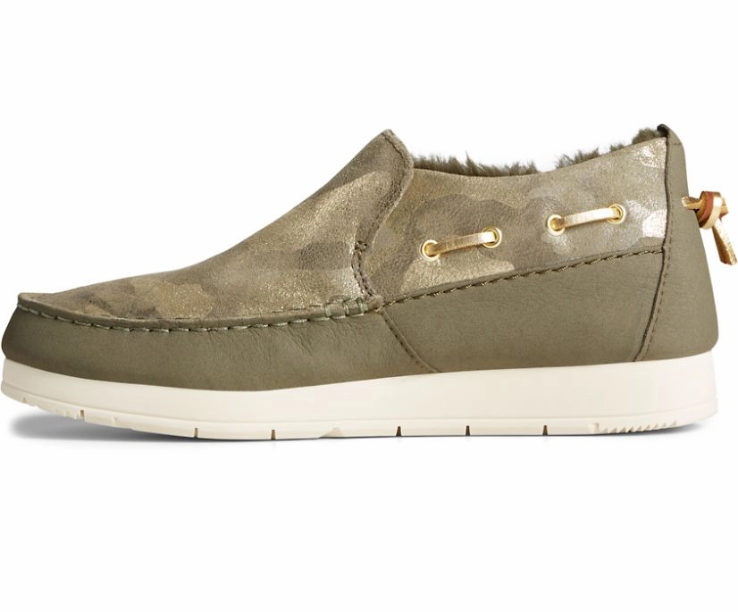 AntiSnagFabric Sperry Women's Moc-Sider Metallic Camo - Olive