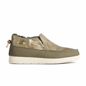 Sperry Women's Moc-Sider Metallic Camo - Olive AntibacterialMaterial