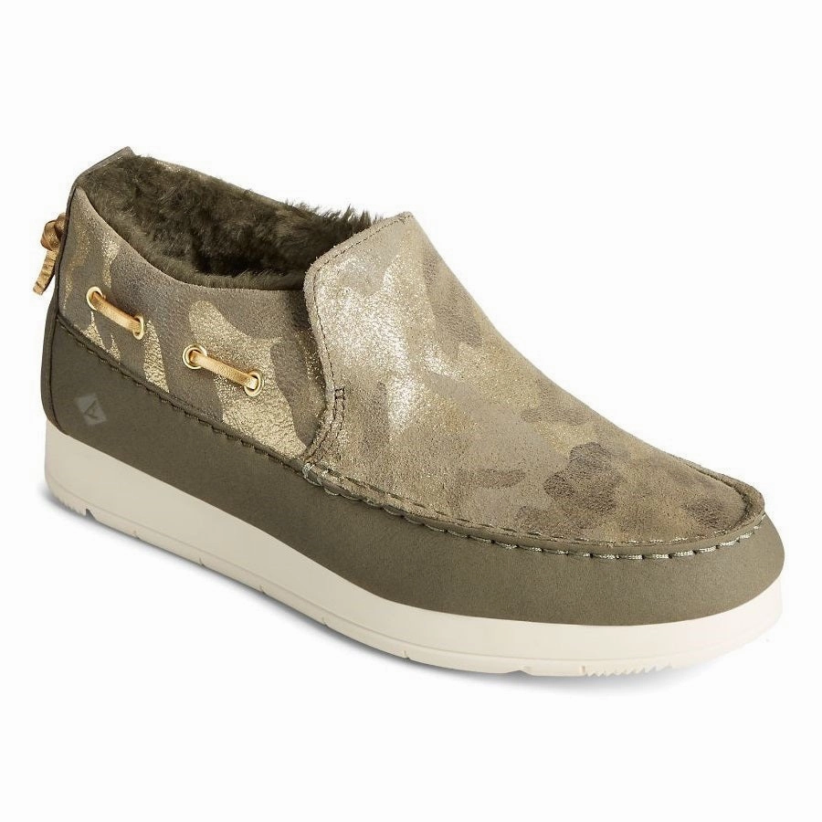 Sperry Women's Moc-Sider Metallic Camo - Olive Summer Outfit