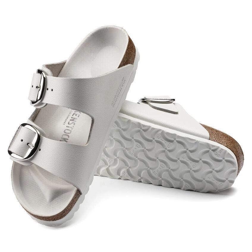 Birkenstock Arizona Big Buckle - White Leather OdorResistantClothing