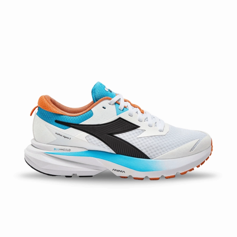 Diadora Men's Mythos Blueshield Vigore 3 - White/Black/Aquarius ankle - high honest