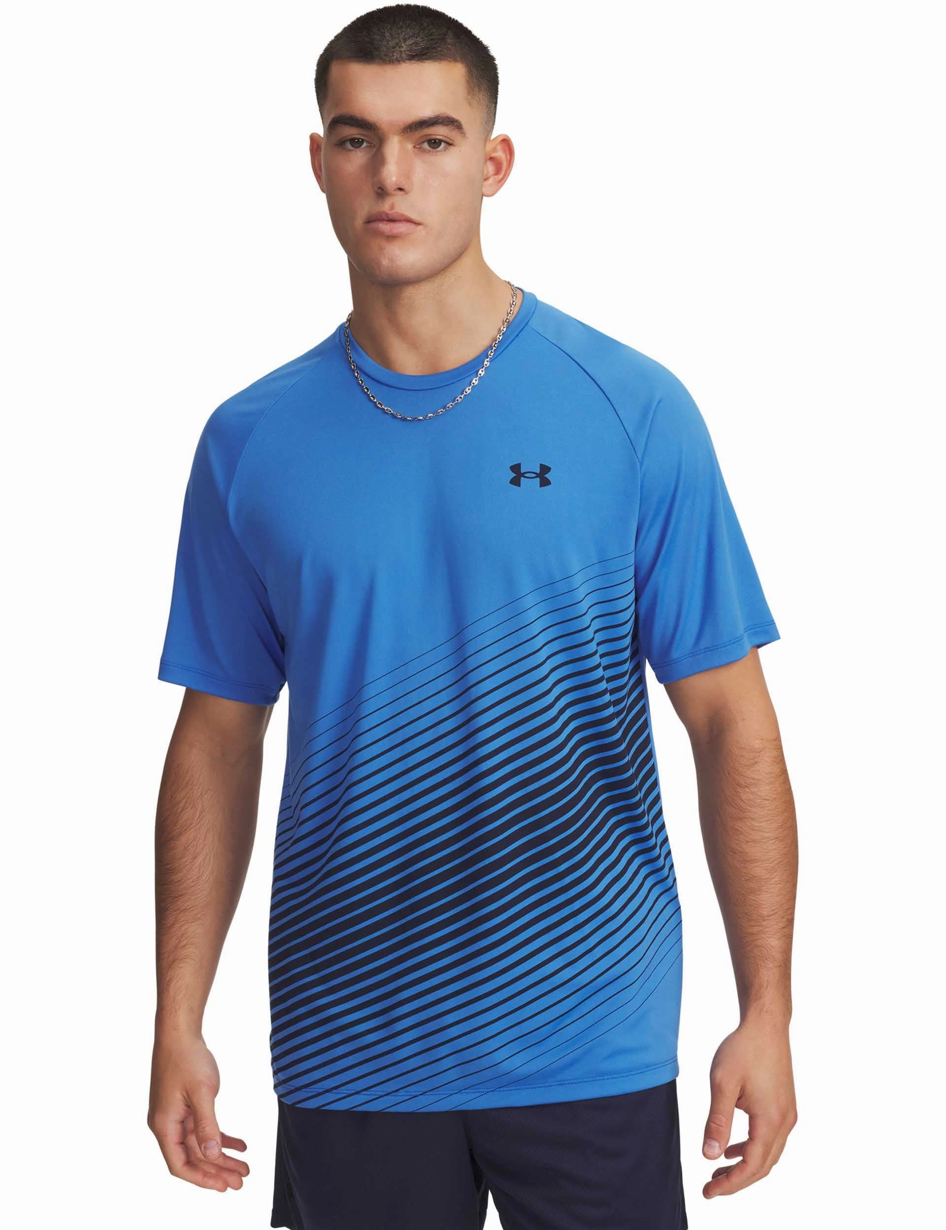 ButterSoftKnit Zen Glow Tech Fade Short Sleeve - Blue Atlantis/White