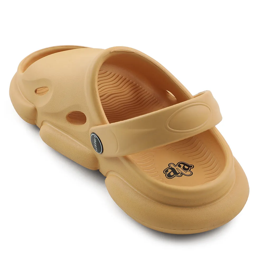 A-HA Mustard Casual Clogs For Kids BEACHFIT01 By Liberty roomy toe - box Aerodynamic Sole Design