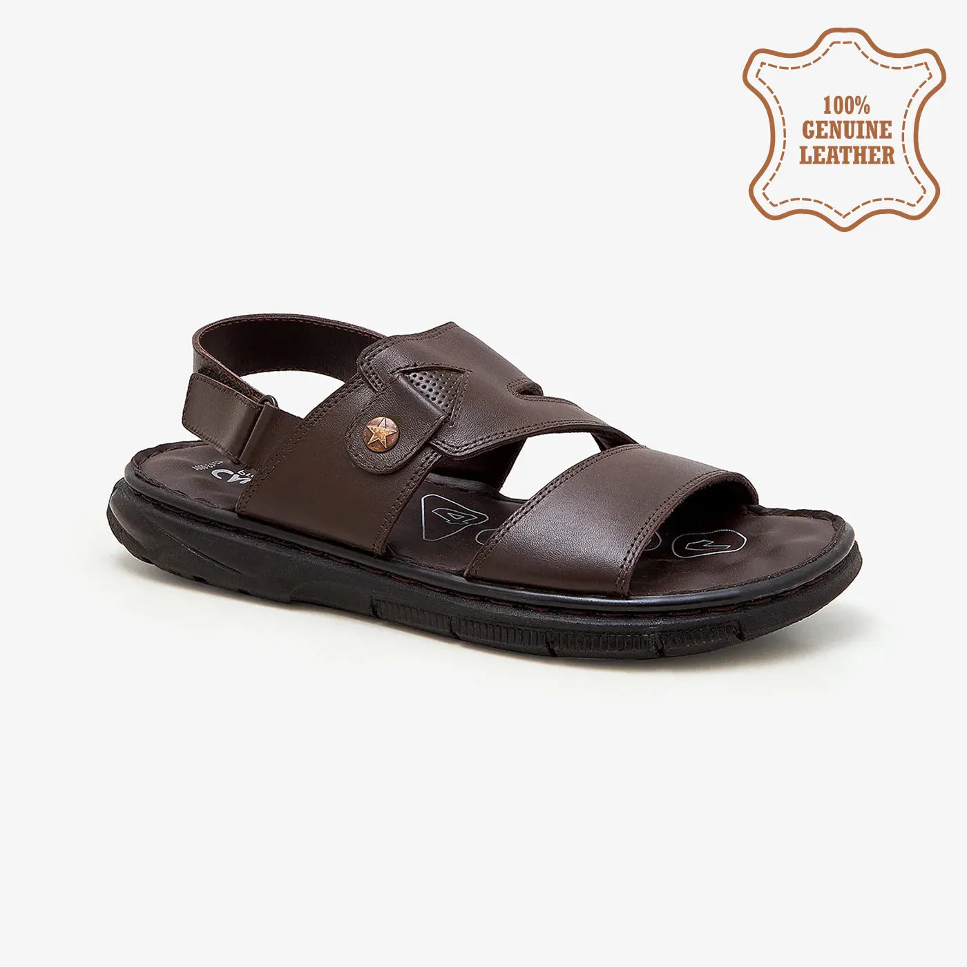 Men's Strappy Leather Sandals winter - appropriate WideToeBox