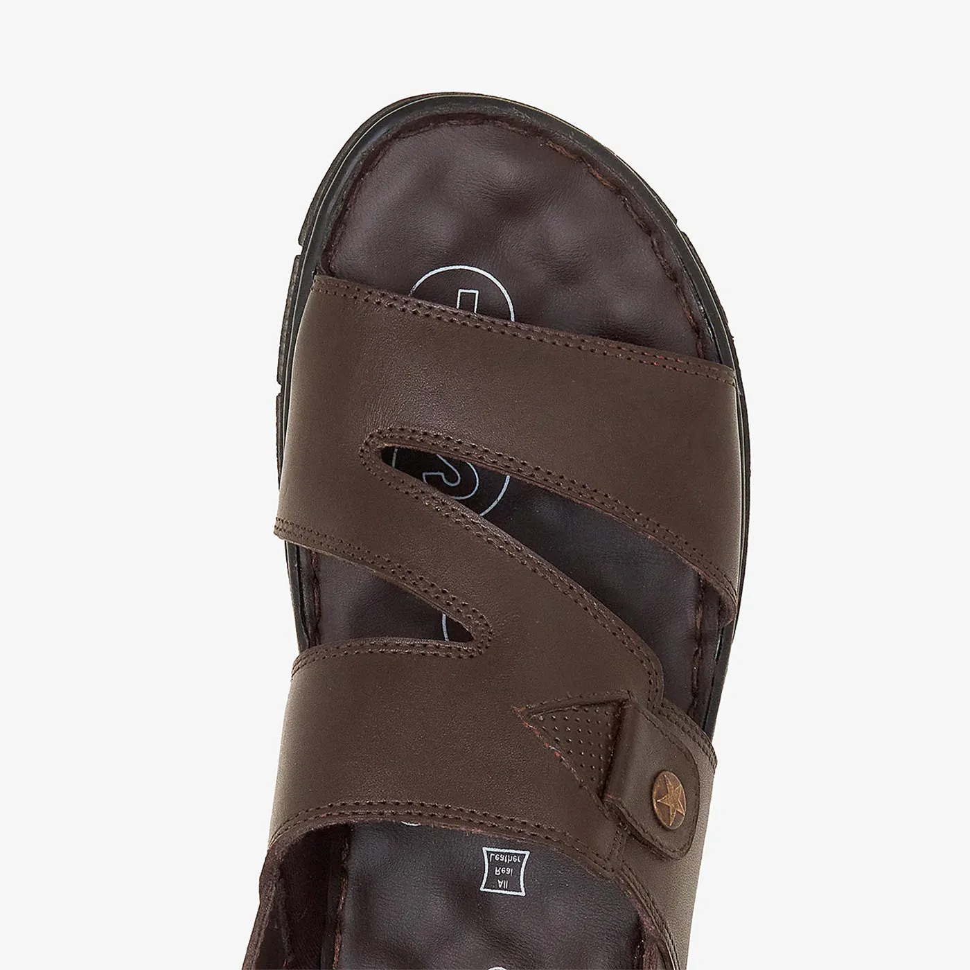 wide toe - box Men's Strappy Leather Sandals