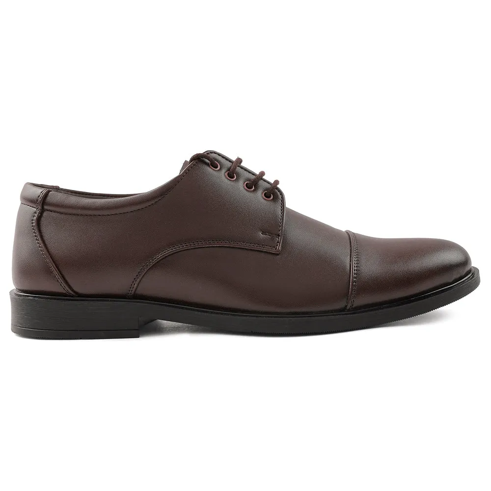Fortune Brown Lacing Formal Oxford Shoes For Men HML-13E By Liberty Full Length Cushion Layer