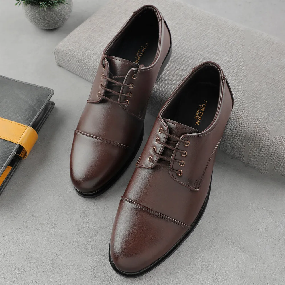 stripe - pattern shoes Fortune Brown Lacing Formal Oxford Shoes For Men HML-13E By Liberty