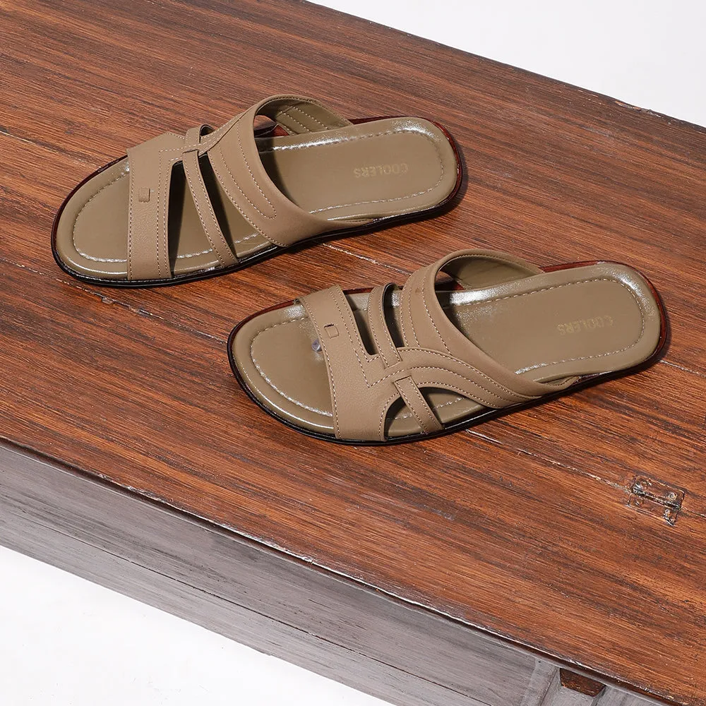 Coolers Casual Camel Slippers For Men COOL99-1 By Liberty Transverse Arch Bridge