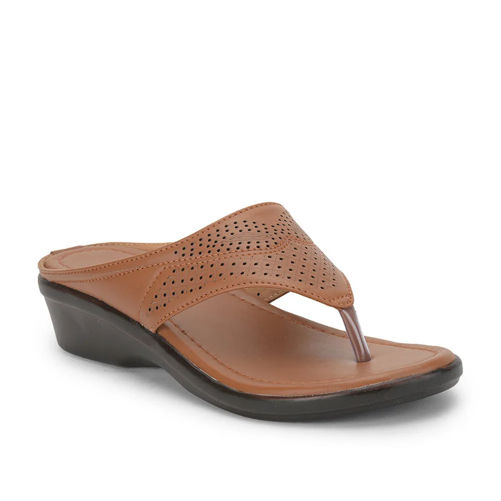 Senorita Casual (Tan) Slipper For Ladies LAF-1103 By Liberty Vertical Flex