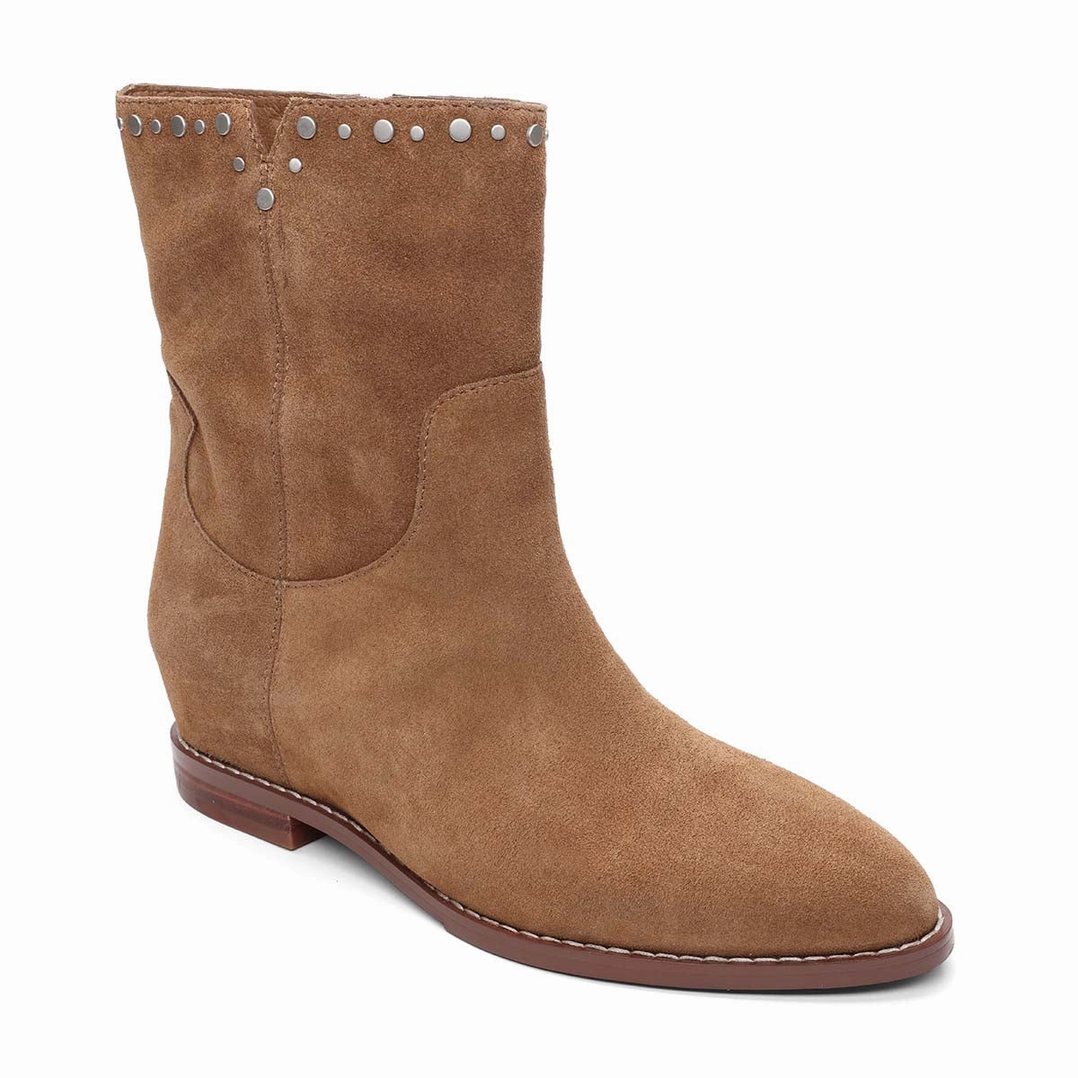 Low Profile Weekend Camping Jackie Hidden Wedge Suede Ankle Bootie
