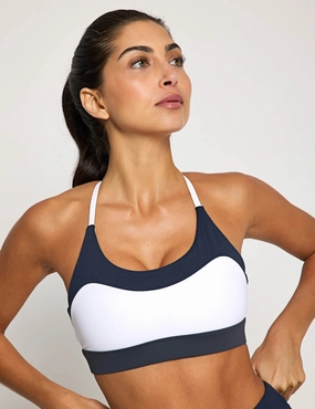 Limitless Sports Bra - Navy Blue Abrasion Resistant Fabric