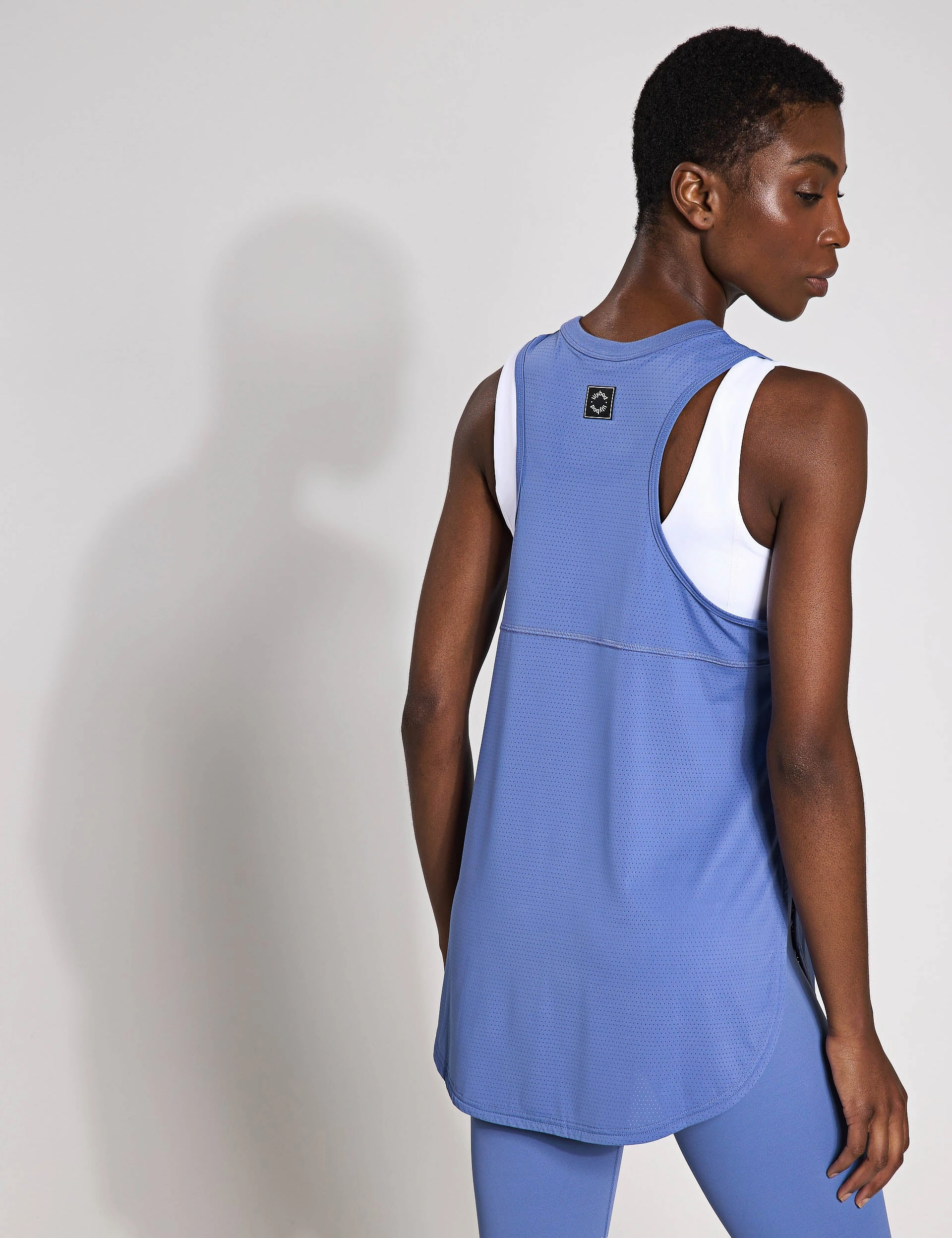 Vintage Hoodie Bold Design Zela Tank Top - Dusty Blue