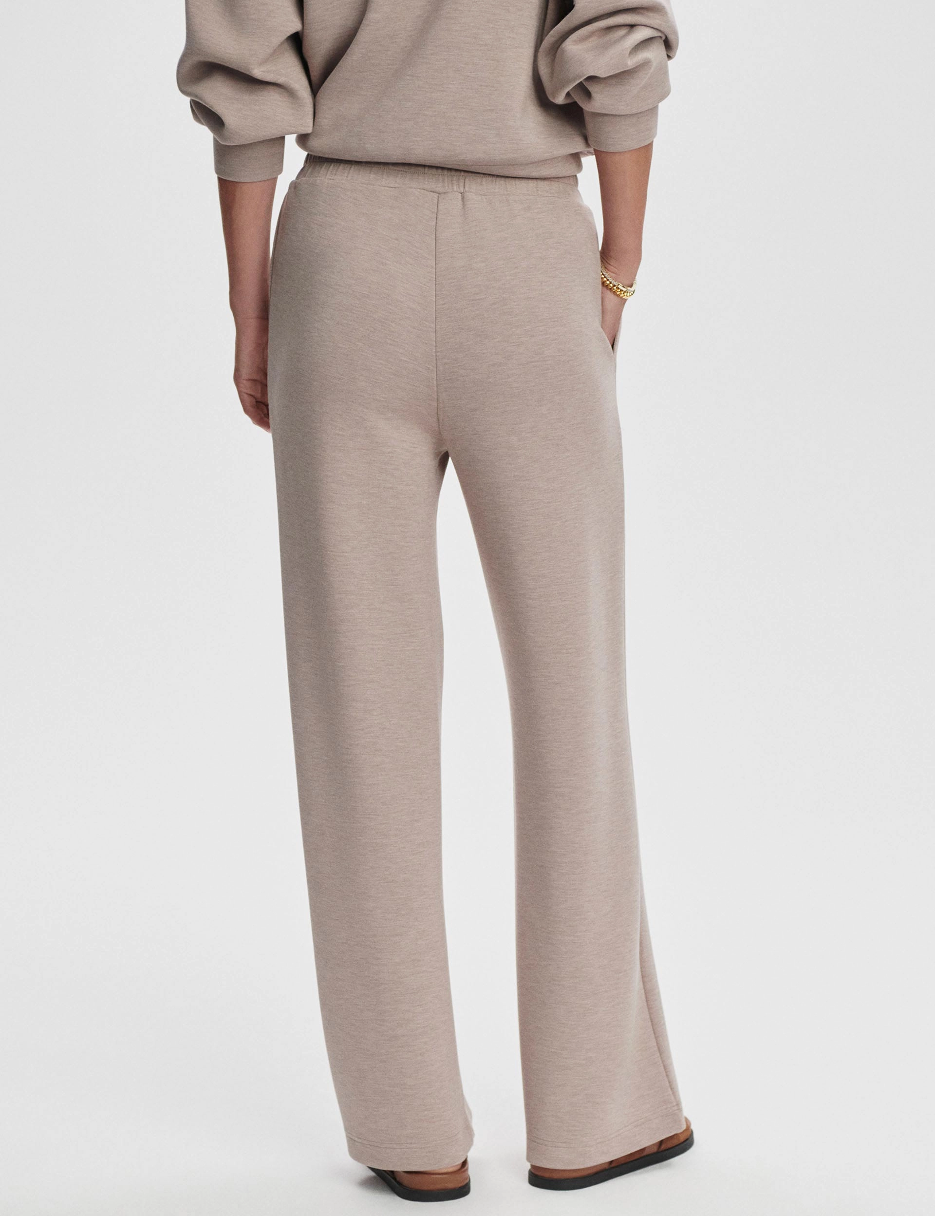 The Wide Leg Pant 30" - Taupe Marl slim fit