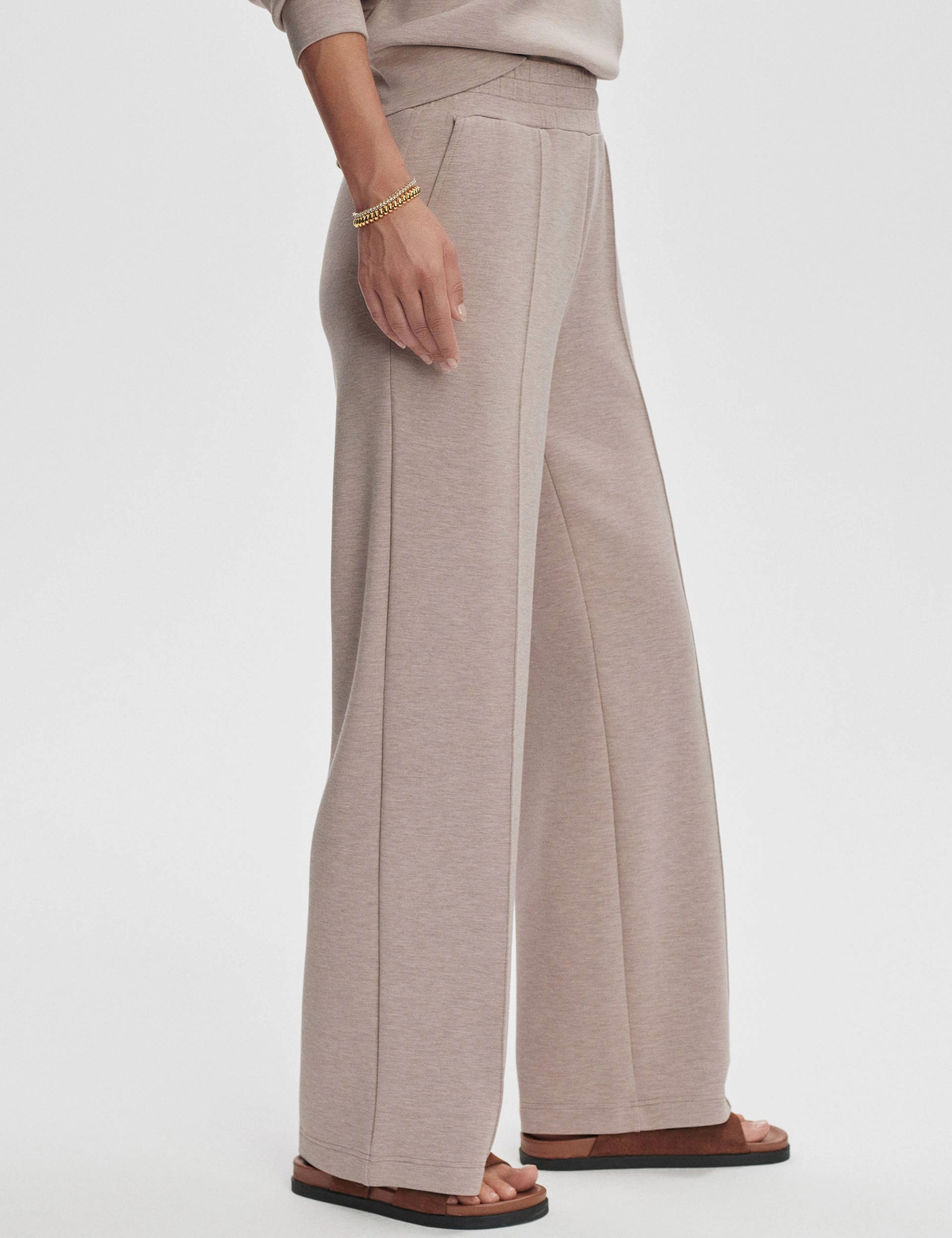 The Wide Leg Pant 30" - Taupe Marl Eco Friendly Dye Stylish Fit