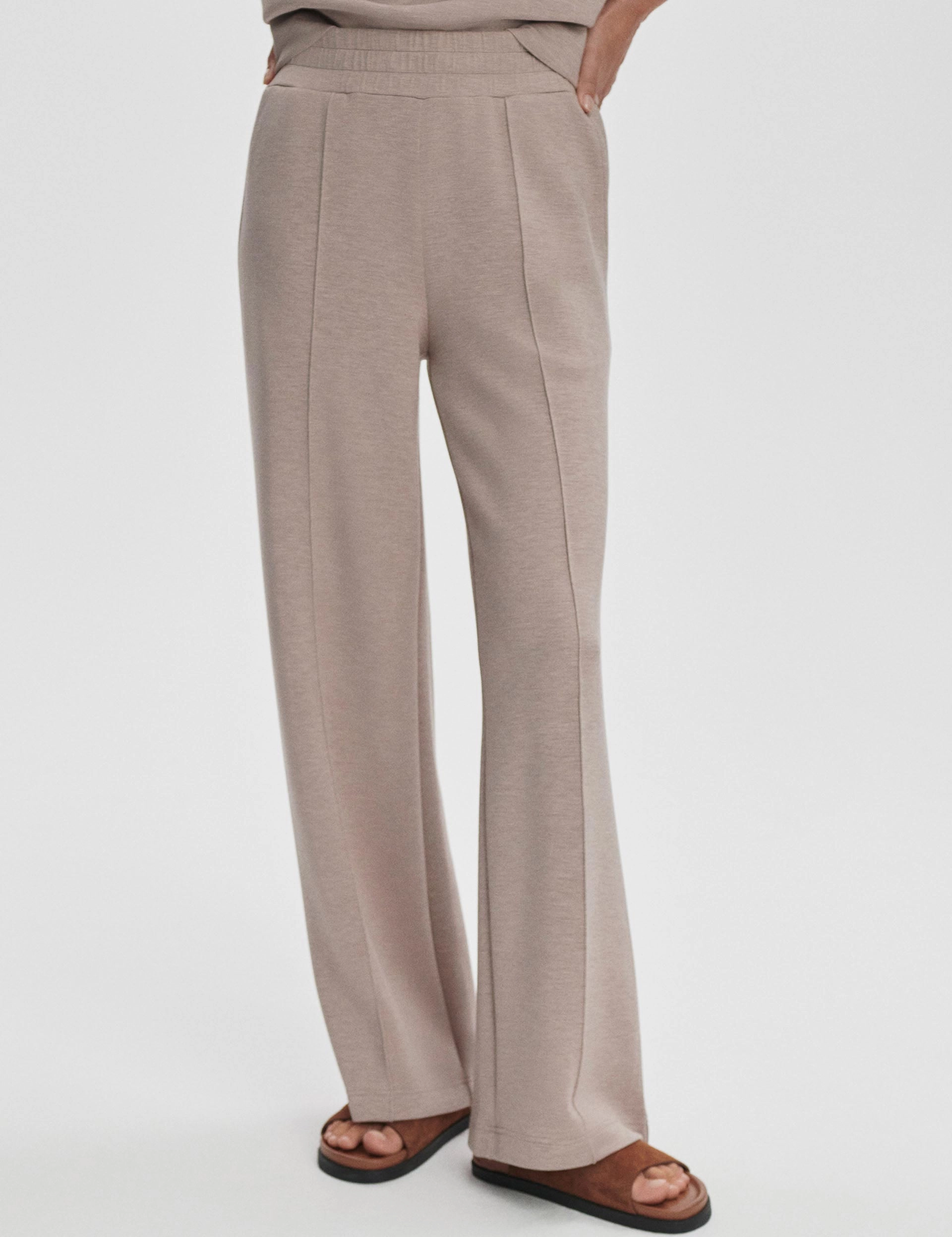 The Wide Leg Pant 30" - Taupe Marl Comfortable Activity Flex Tights