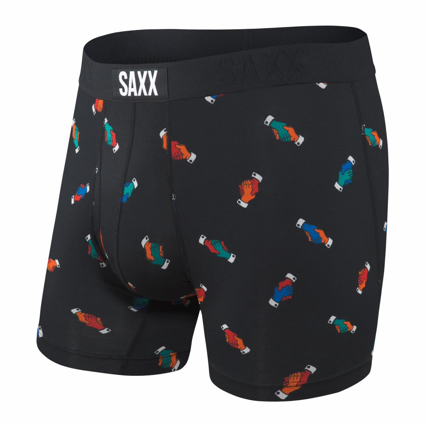 ZeroIrritationLabels Men's Saxx Ultra Boxer Brief Design: Black Shake It Out