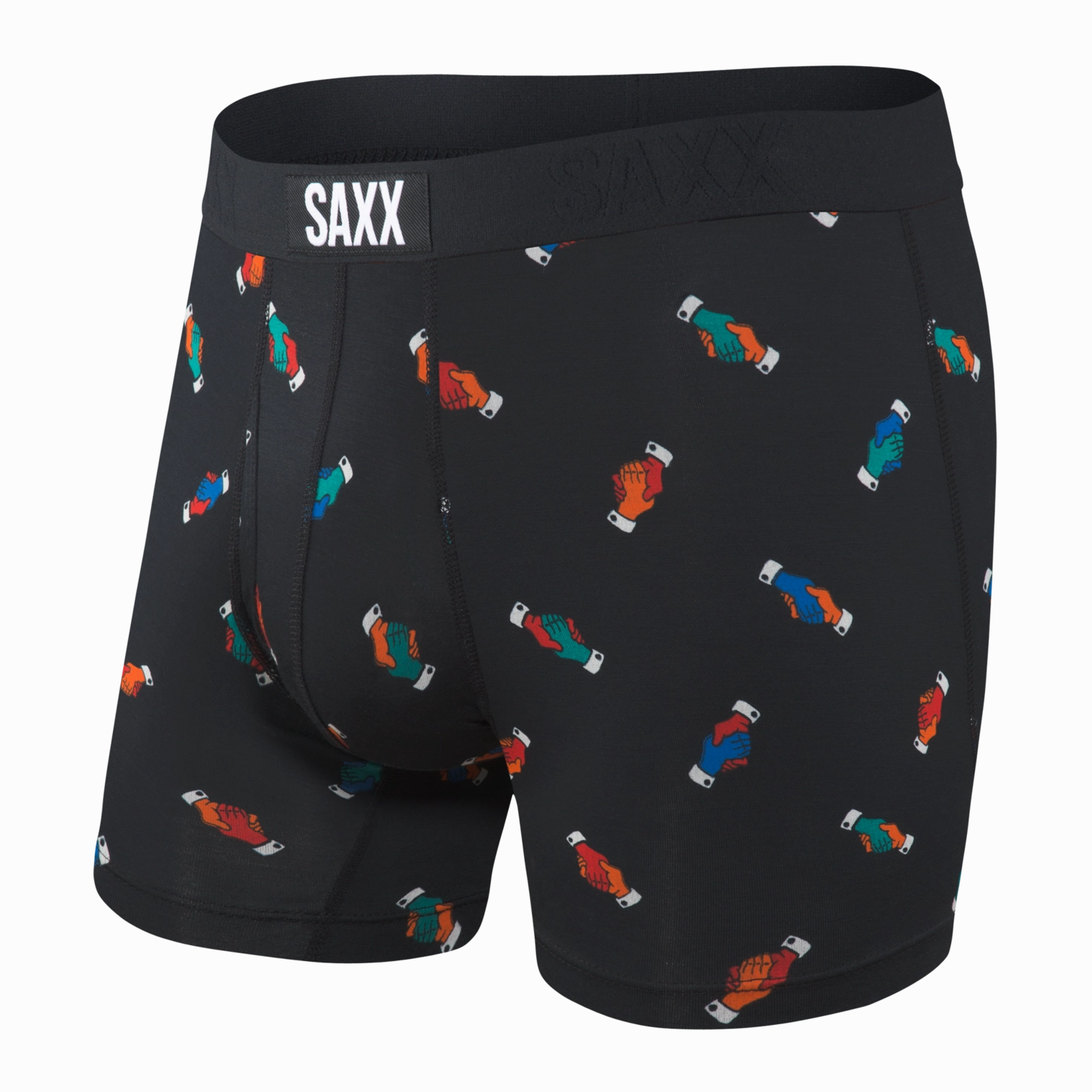 Men's Saxx Ultra Boxer Brief Design: Black Shake It Out HypoallergenicMaterial