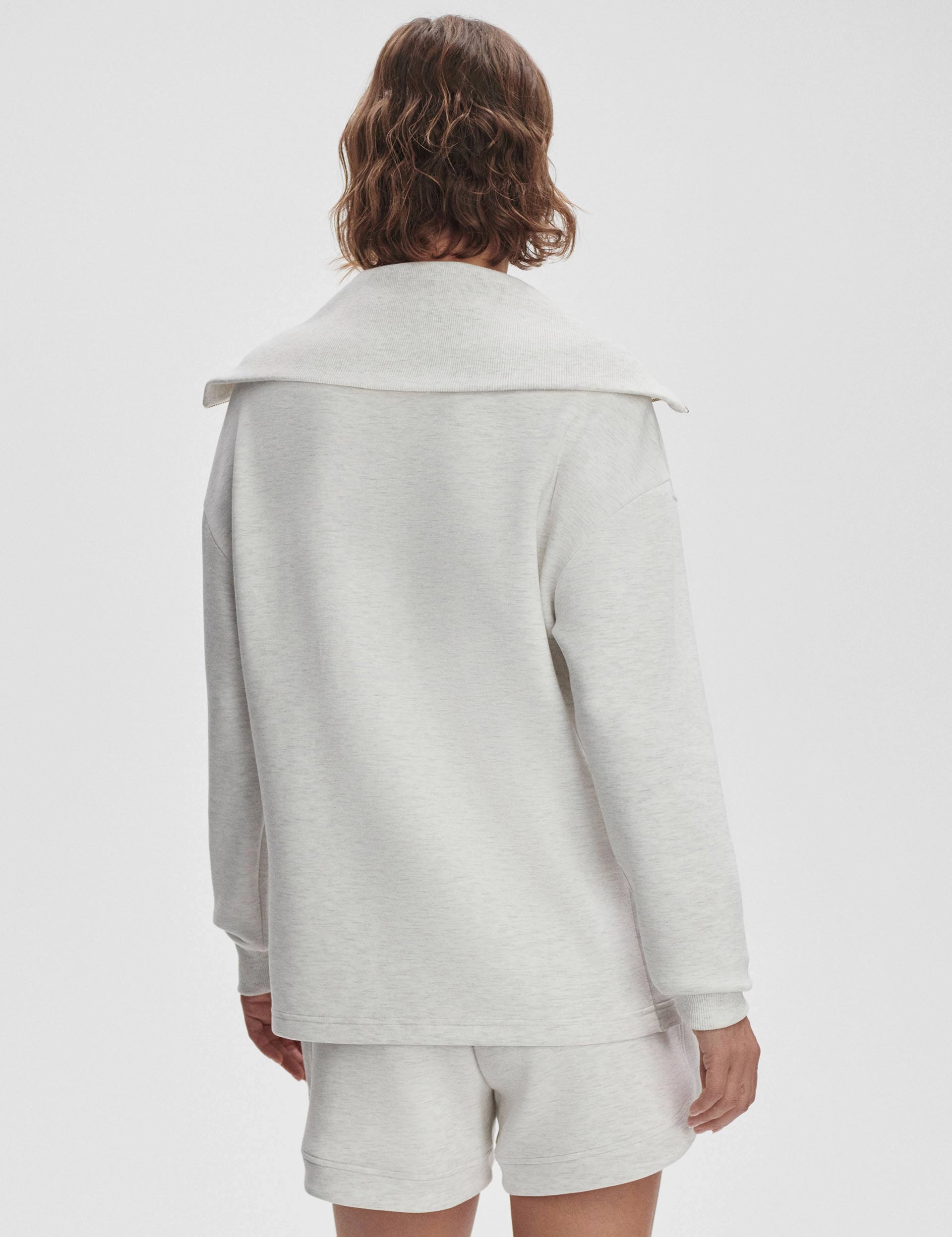 Limited Edition Larson Half-Zip Sweat - Ivory Marl