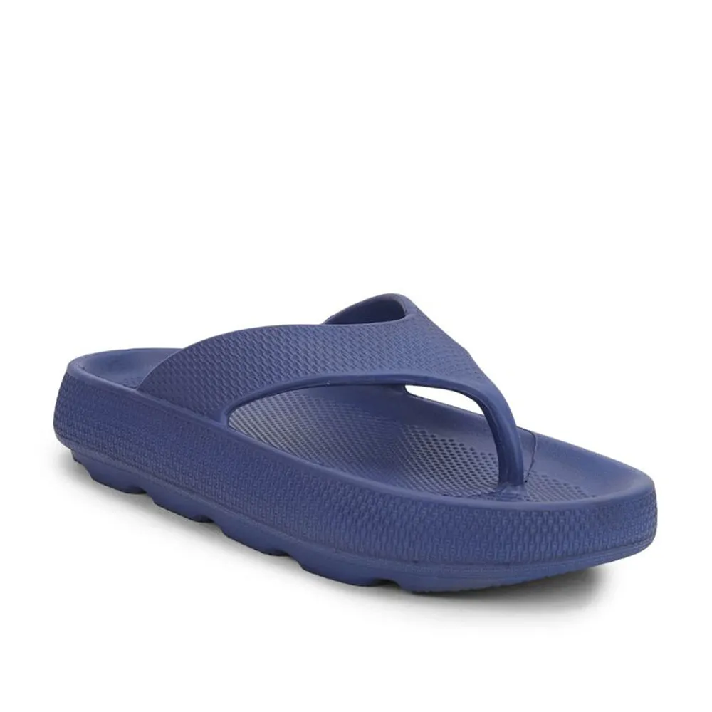 A-HA Casual Blue Flip Flop For Women COMFYWALK2 By Liberty embroidered - finish - design shoes High Energy Return Midsole