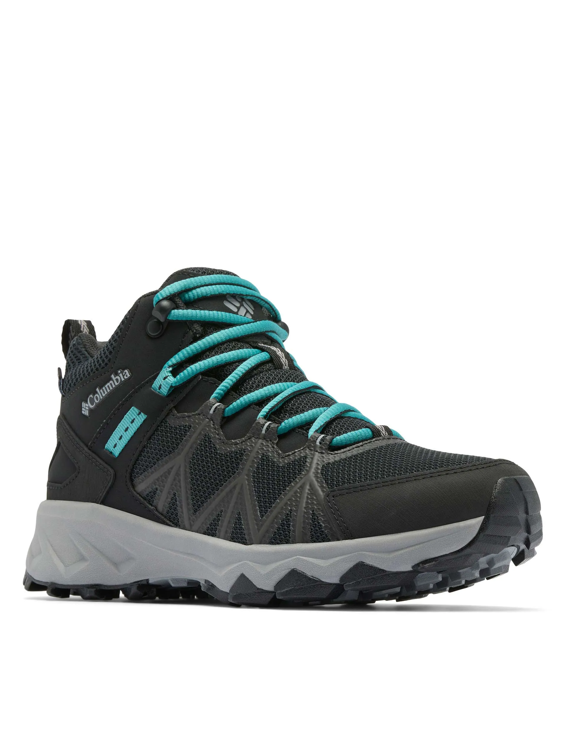 Peakfreak II Mid Outdry Hiking Shoe - Black/Teal Lightweight TPU Frame