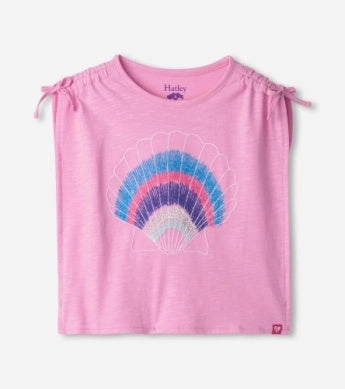 Hatley Cinched Shoulder Top - Lilac Shell Glossy