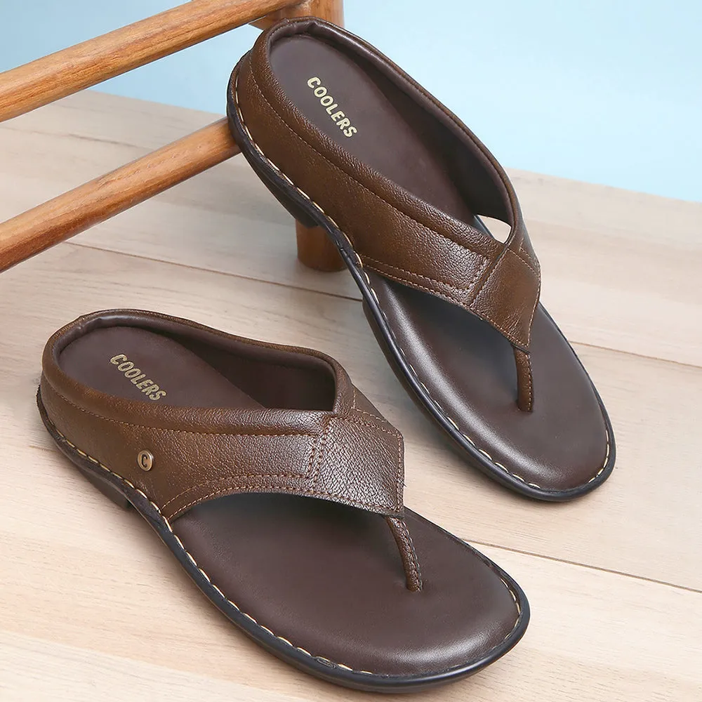 Coolers Brown Casual Slippers For Men AVN-08 By Liberty Ventilated Insole Design