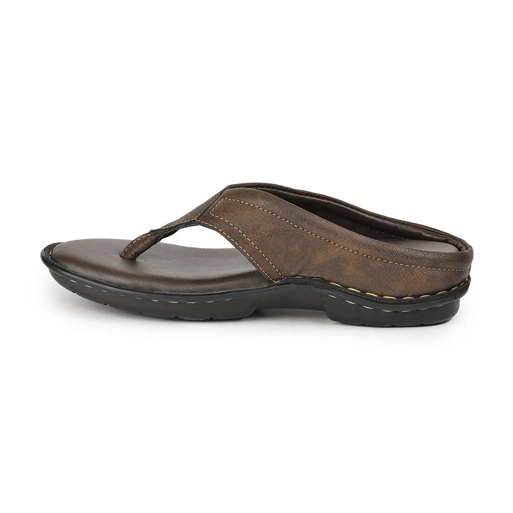 Coolers Brown Casual Slippers For Men AVN-08 By Liberty Matte - finish Long - distance