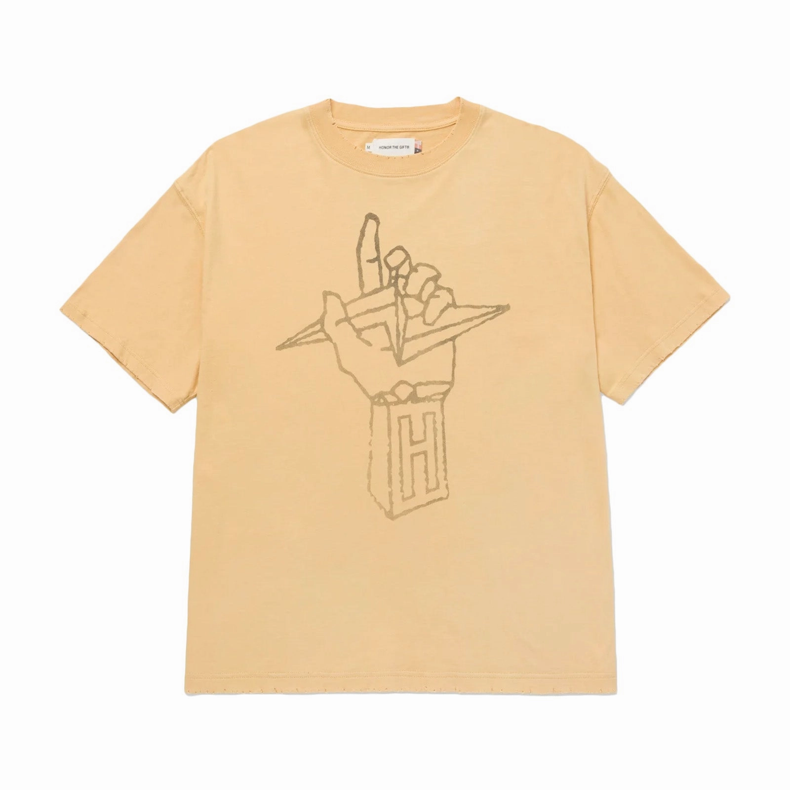 Repair Fit Honor The Gift Lightning Hand T-Shirt 'Yellow'