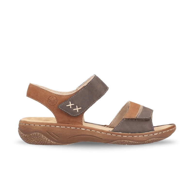 Rieker Women's Regina V2860-24 - Chocolate/Cognac Urban Cool Versatile Fashion