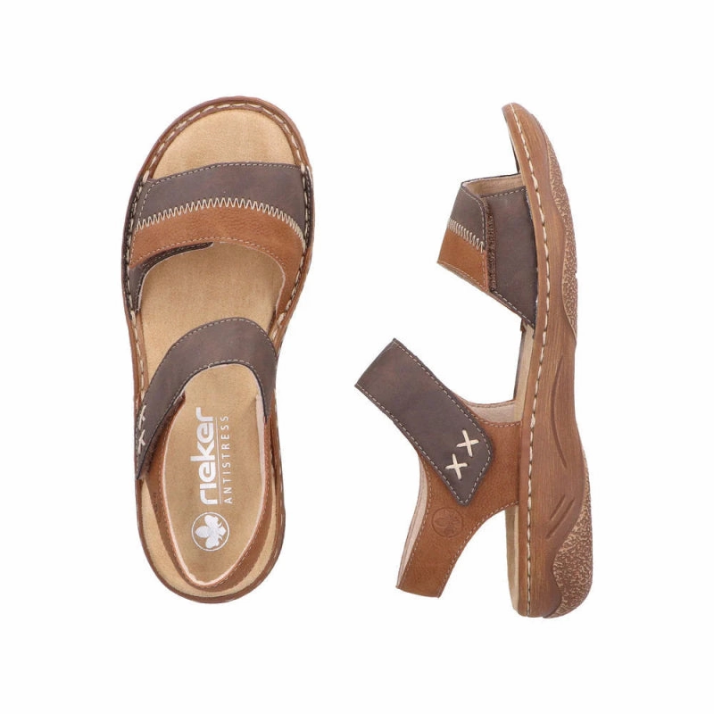 wrinkle free Virtual Mode Rieker Women's Regina V2860-24 - Chocolate/Cognac