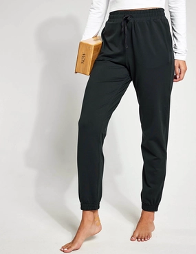 ReSet Jogger - Black Moisture WickingMaterial Quick Dry Mesh Panel