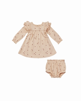 home Dance outfits for kids Quincy Mae Long Sleeve Flutter Dress Set - Tulips