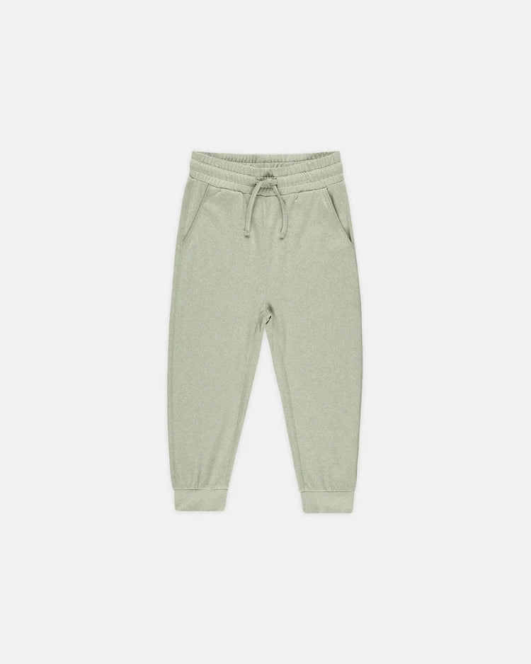 maximalist Resort wear for kids Rylee & Cru Cadence Tech Jogger - Heathered Sage