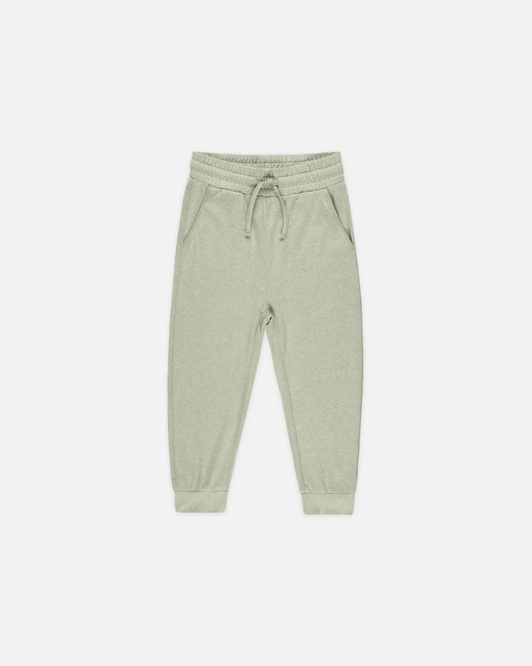 Rylee & Cru Cadence Tech Jogger - Heathered Sage Hypoallergenic kids' clothes Silk