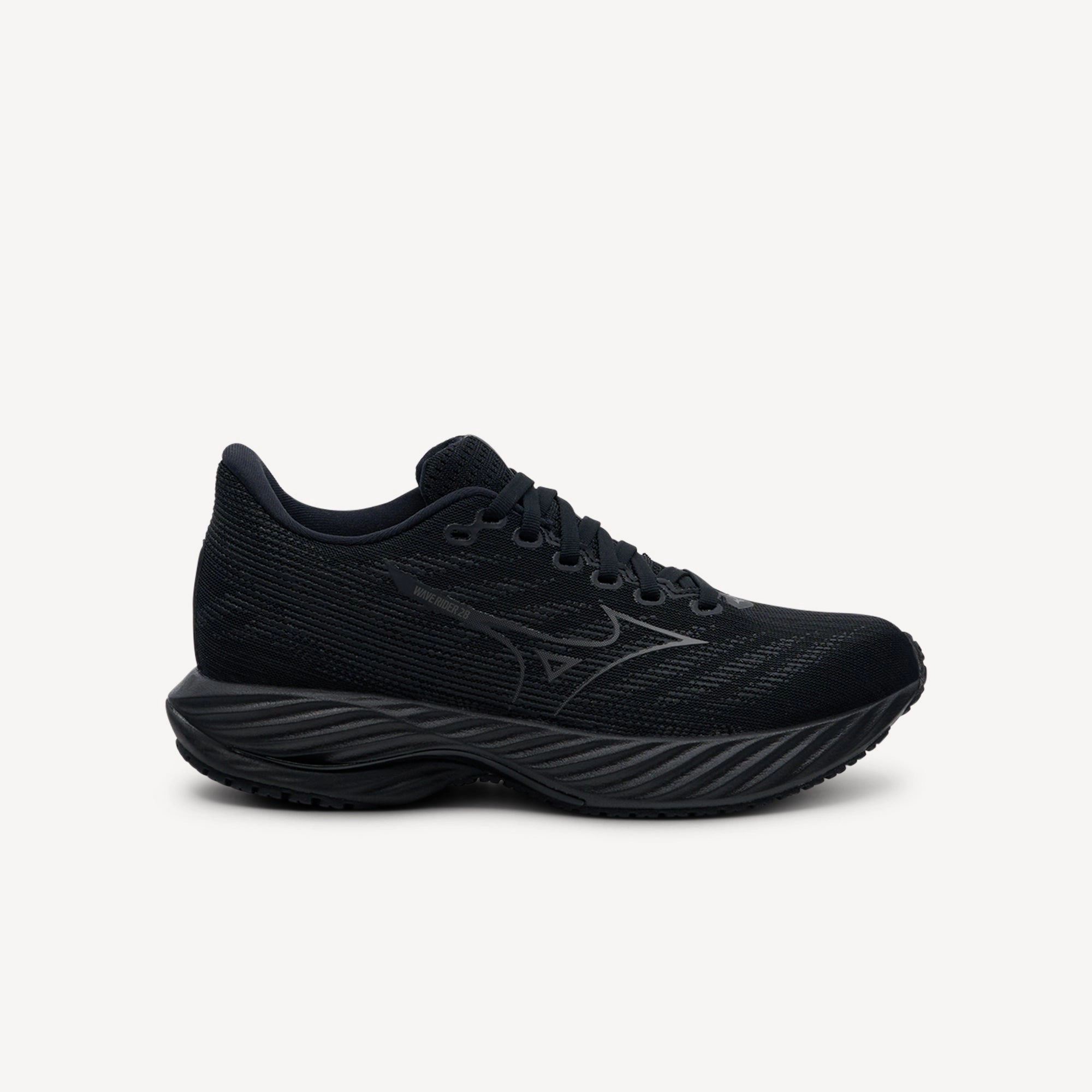 removable insoles Anti Slip Lace Loops Mizuno Wave Rider 28 Black / Quiet Shade / Ebony Womens