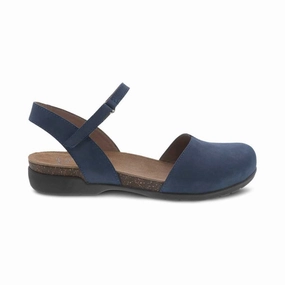 Dansko Women's Rowan - Navy Milled Nubuck Bright Color mesh ventilation