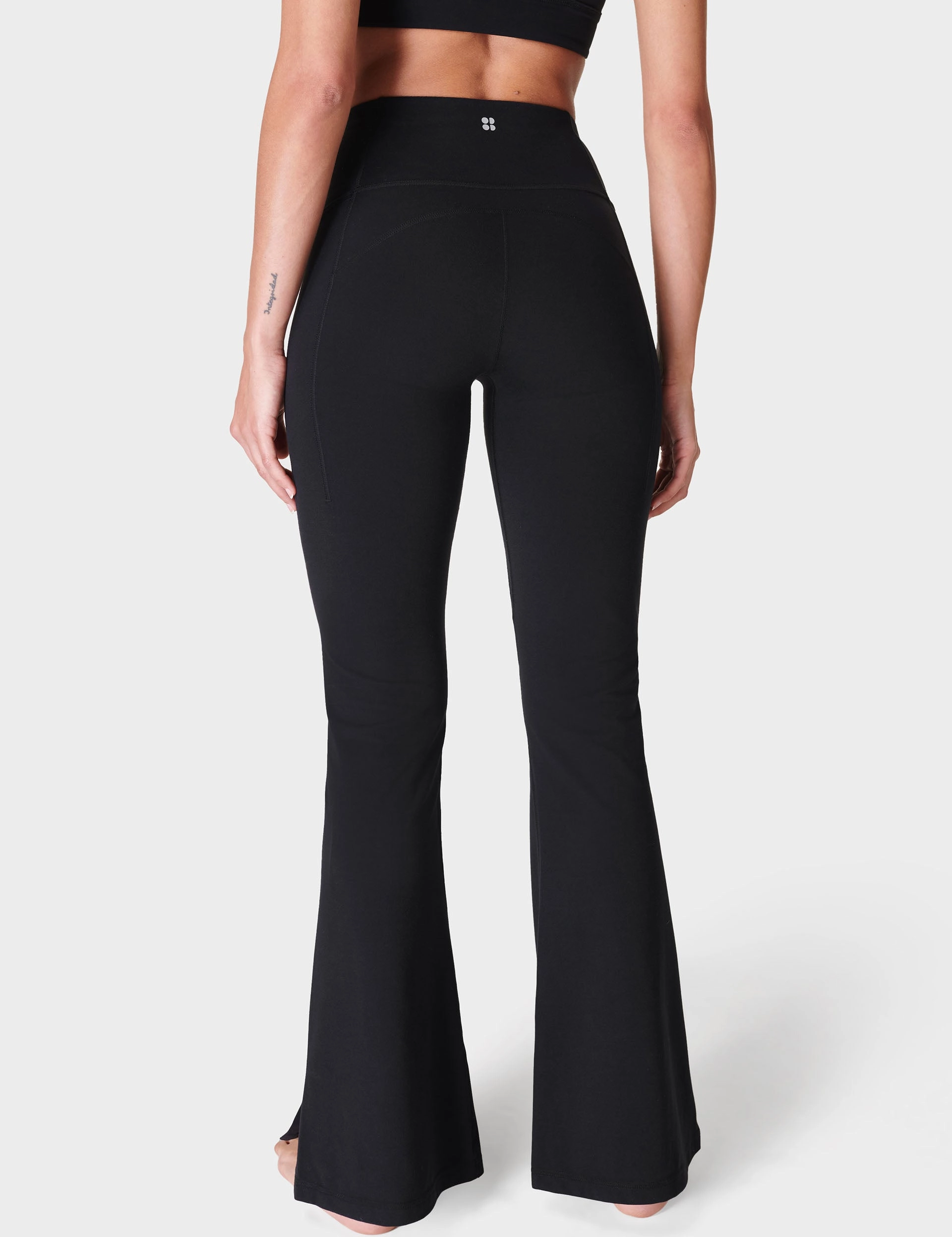 Super Soft Flare Yoga Trousers - Black Creative Glow