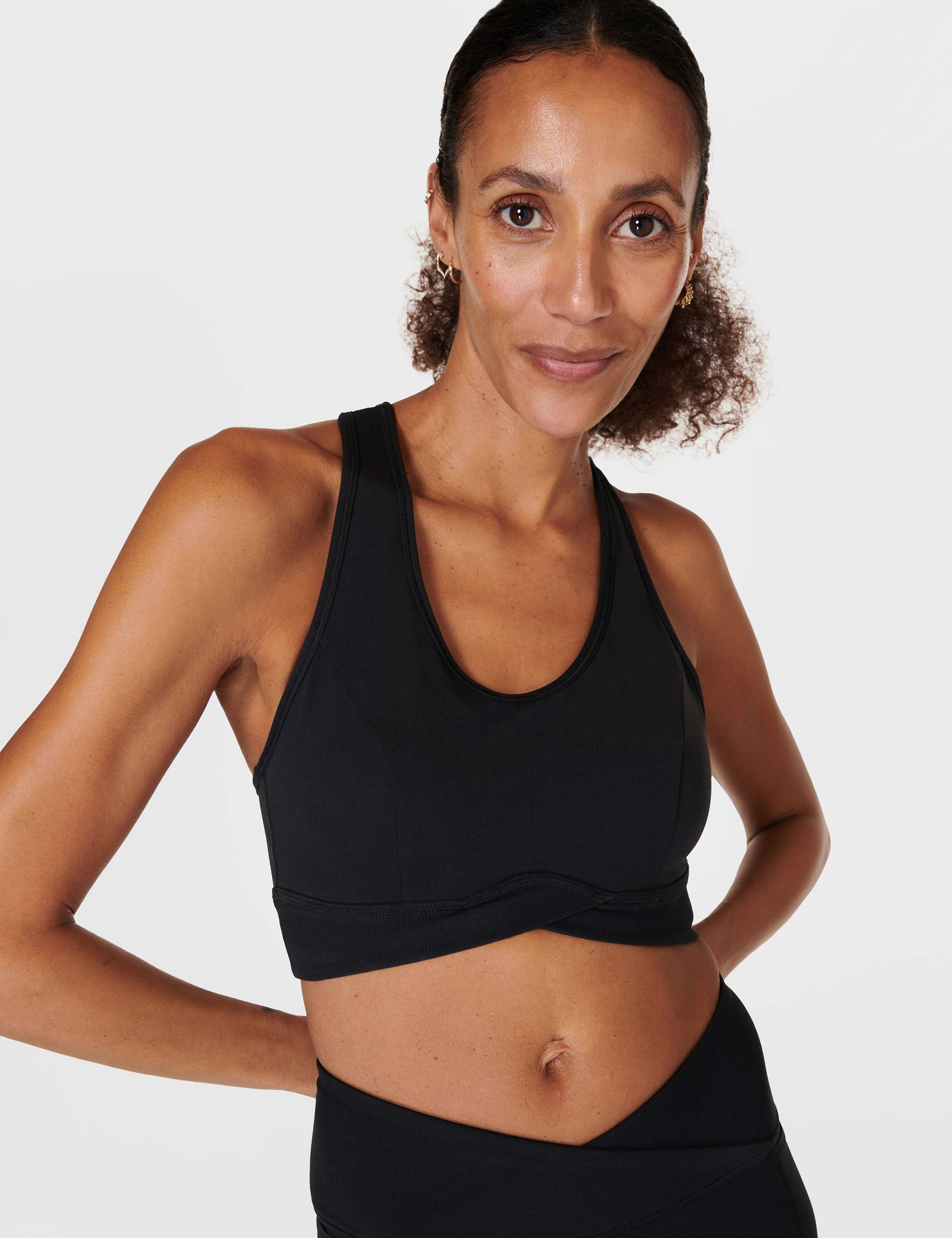Super Soft Ultra-Lite Wrap Bra - Black Aerated Seam Placement