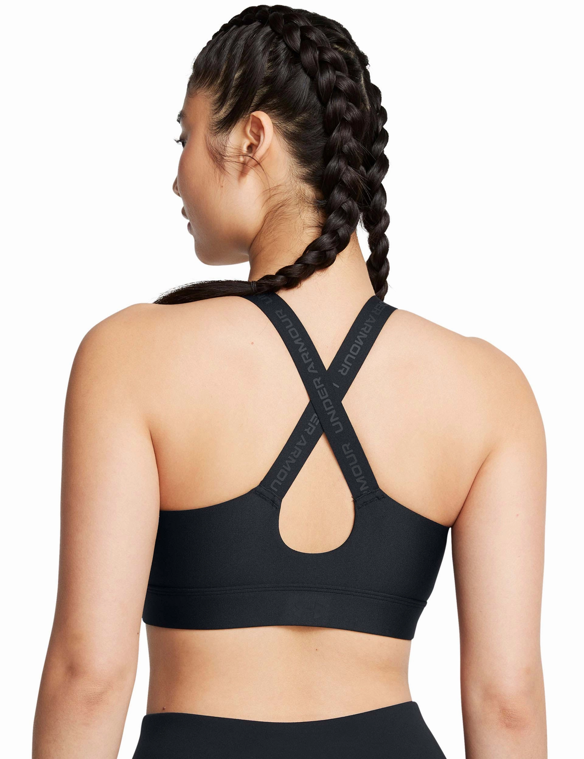 All-Day Fit Moisture-wicking fabric Infinity 2.0 High Zip Sports Bra - Black
