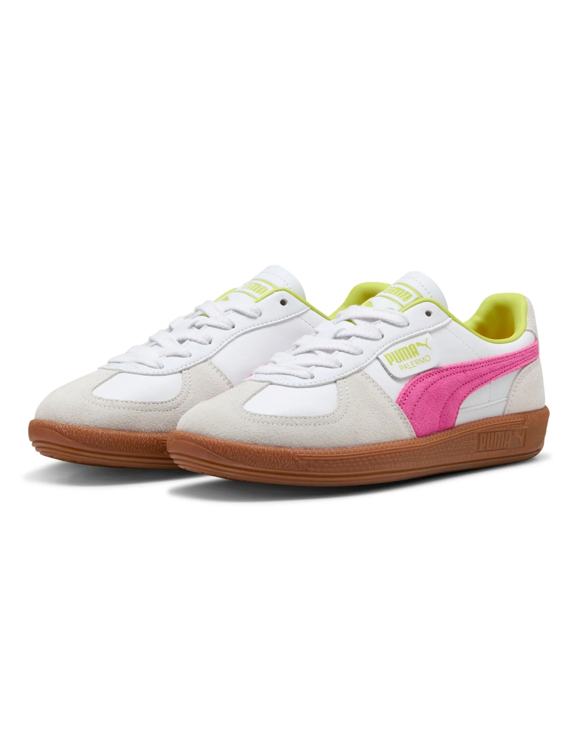 Torsion Stability Plate Palermo Leather Sneakers - White/Fluro Pink
