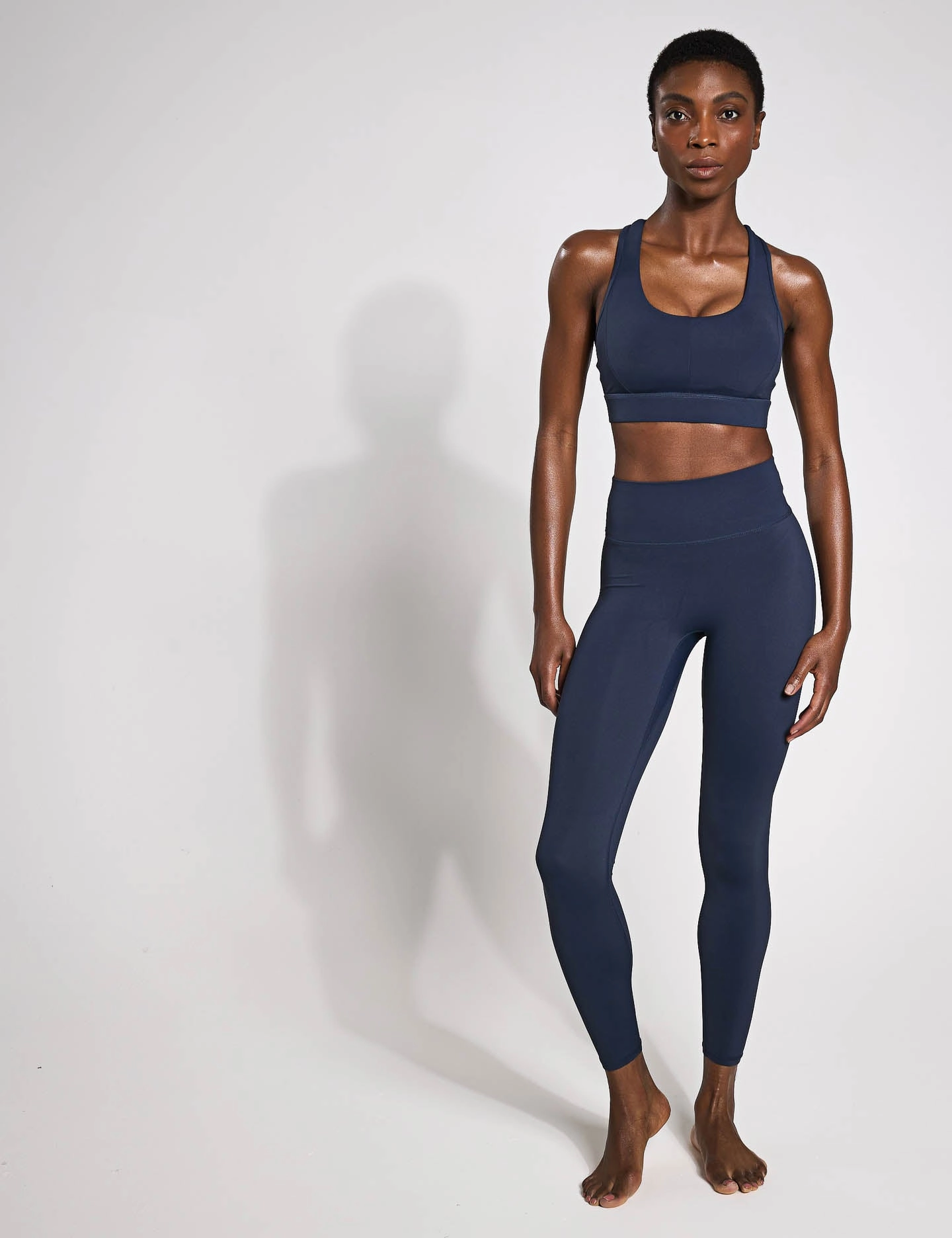 The Frankie Leggings Set - Navy Blue Body Sculpting Seamless Design Active Lifestyle